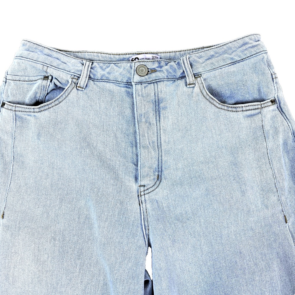 SO Womens Wide Leg Cropped Denim Jeans Raw Hem Light Wash‎ Size 13 31W - Picture 5 of 16